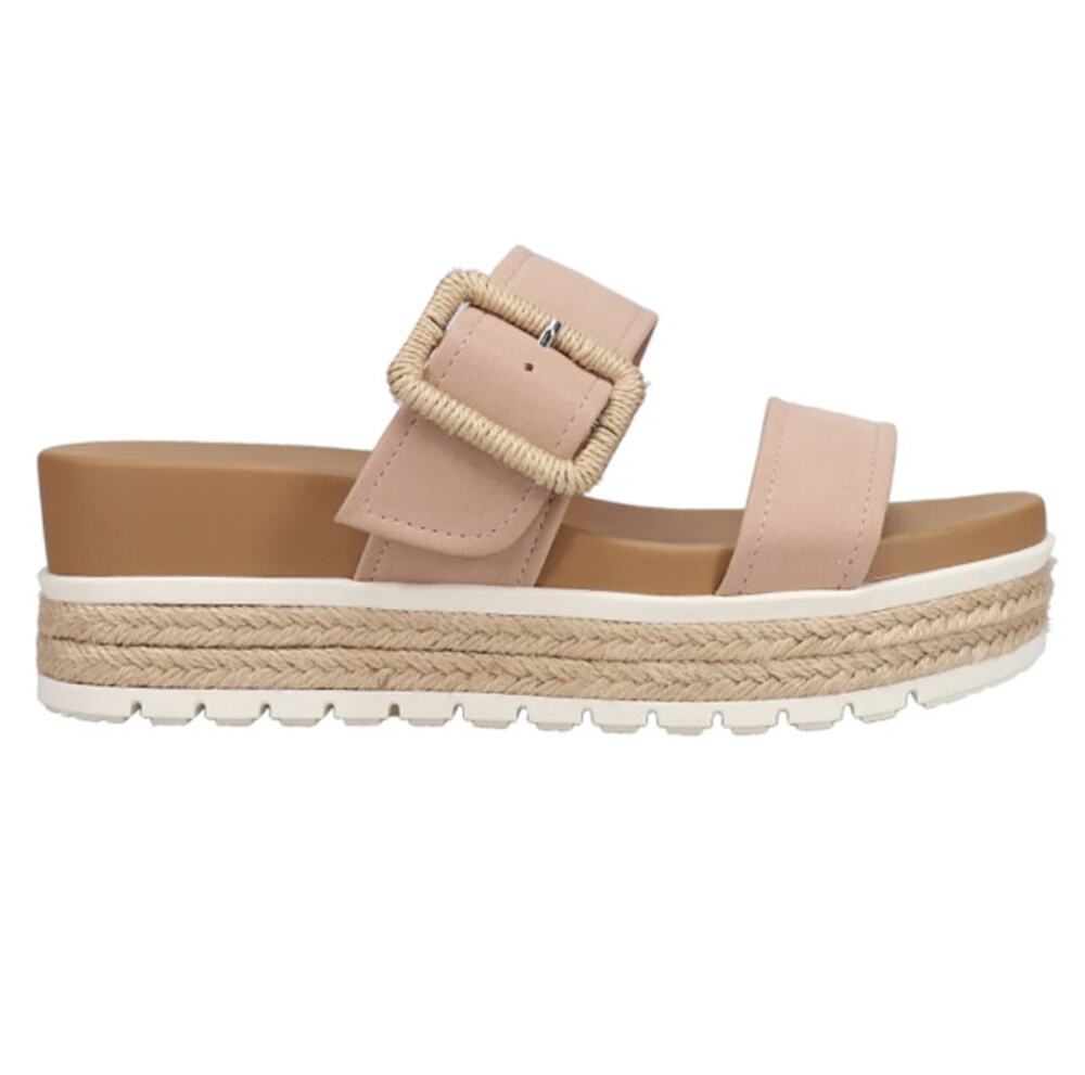 Mia Women's Pink Kenzy Buckle Espadrille Platform Sandals Size 7.5M